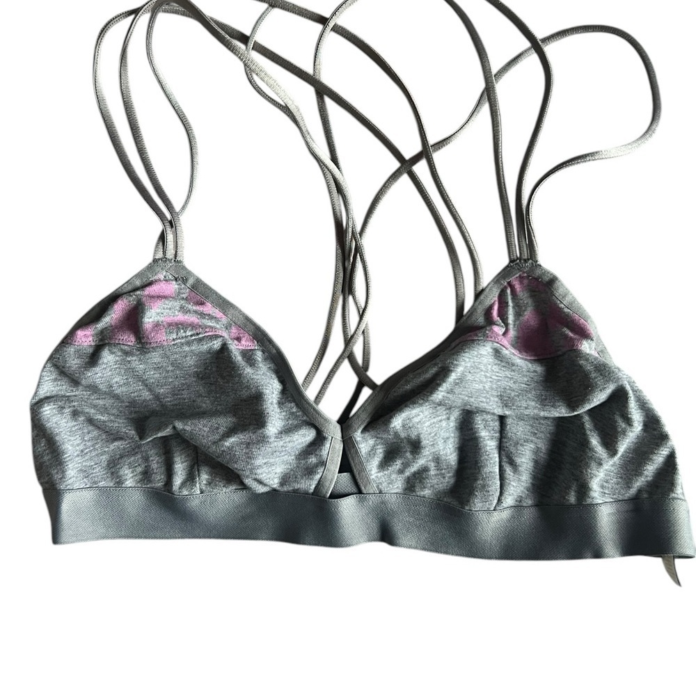 Victoria's Secret Bralette - Grey with Pink Hearts - Size Medium
